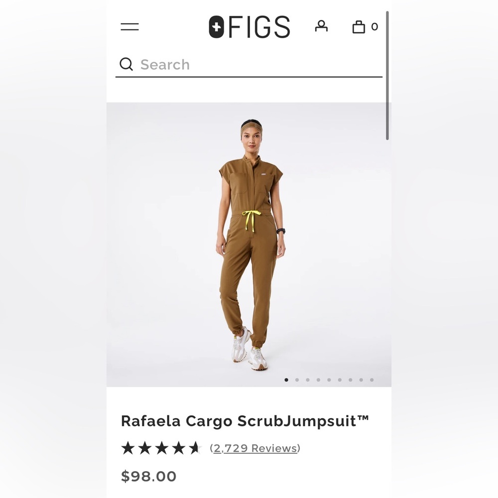 Brand new with tags FIGS Rafaela Cargo Scrub Jumpsuit, color - Earth, Size - L
